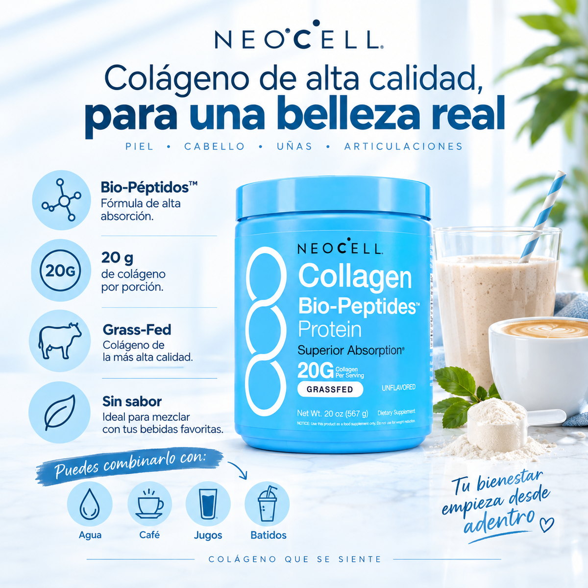Neocell® - Colágeno Hidrolizado Bio-Péptidos Grassfed