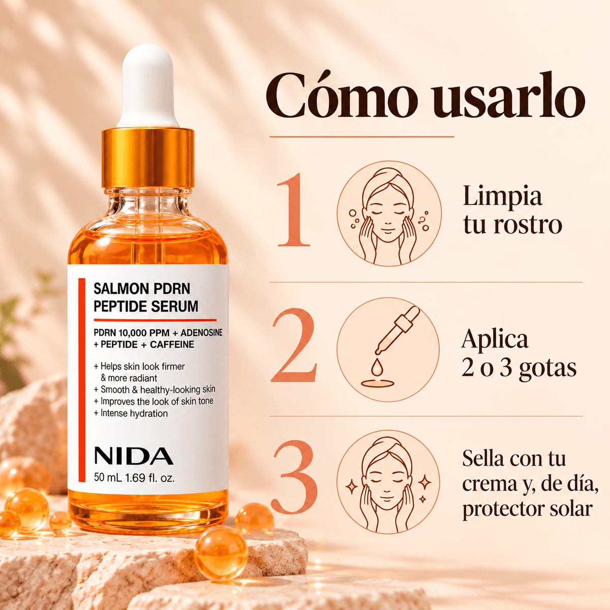 NIDA Sérum PDRN de Salmón + Péptidos 50 ml