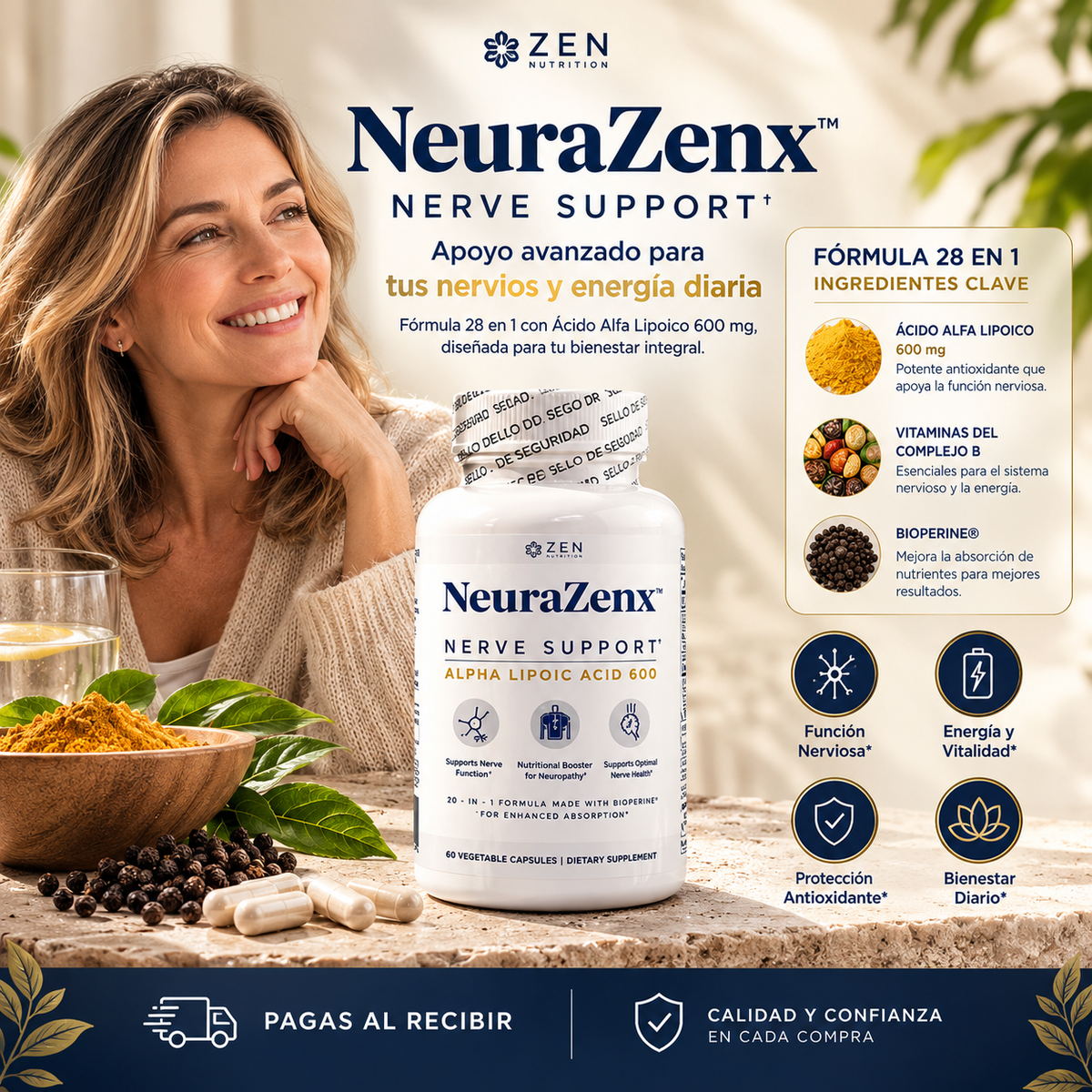 NeuraZenx™ Cápsulas - Alivia la neuropatía desde la raíz